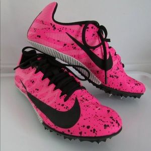 NIKE SPRINT WOMEN'S PINK & BLACK RACING TRACK SHOES SPIKES SIZE 7.5 ZOOM RIVAL